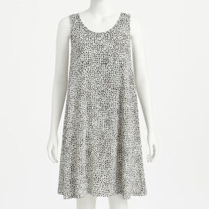 Express Dalmatian Dot Tank Dress Women M Black White Sleeveless Casual Easy Wear